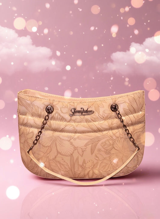 Embossed Floral Shoulder Bag – Timeless Elegance &amp; Style
